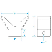 Seachoice Molded Y Bow Stop, Black, Boat Trailer, 2 In. X 2 In. X 3/8 In. -Modern Boat Sales & Service