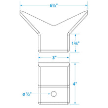Seachoice Molded Y Bow Stop, Black, Boat Trailer, 3 In. X 3 In. X 1/2 In. -Modern Boat Sales & Service