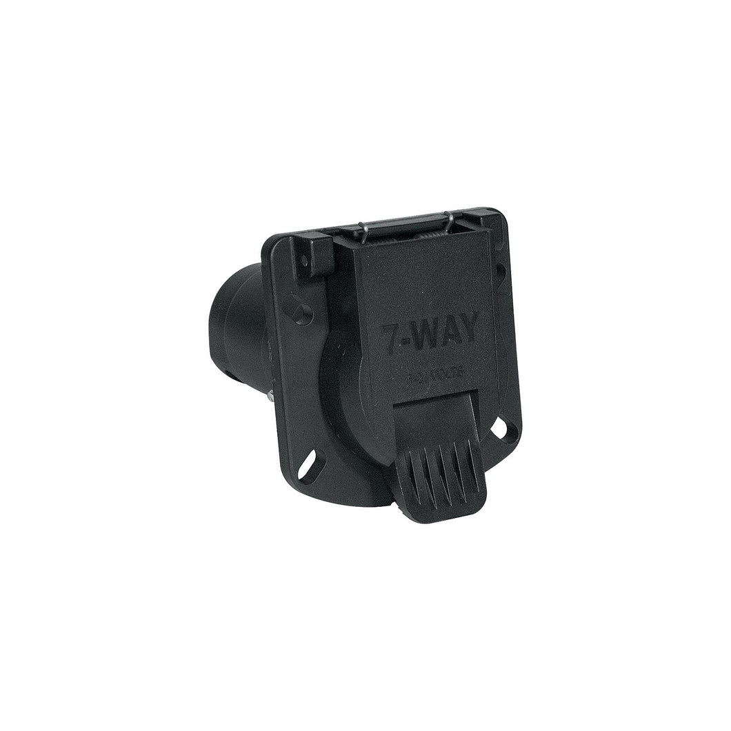 Seachoice 57981 7-Way Round RV Style Trailer Connector Car Side with Sealed Door -Modern Boat Sales & Service