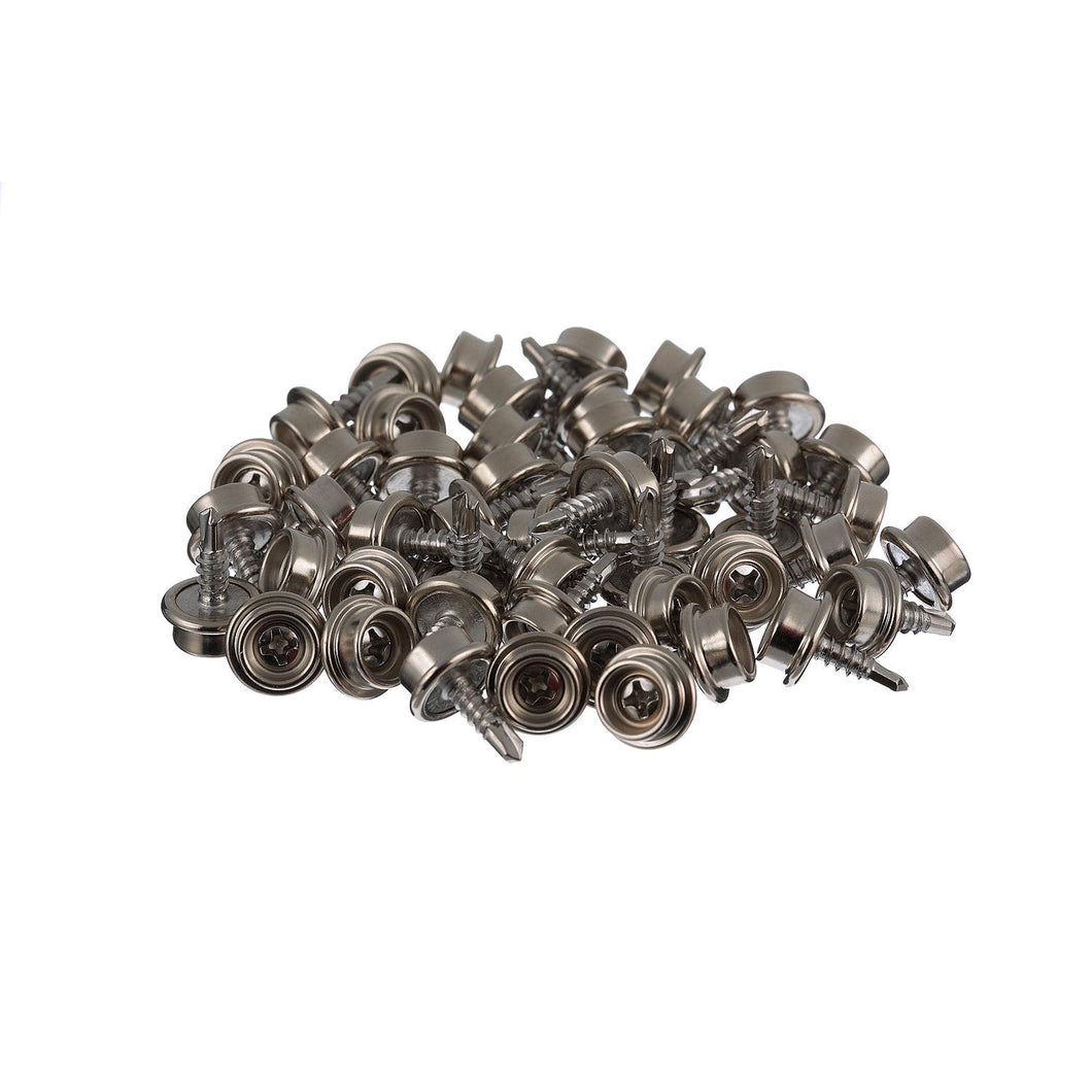 Seachoice Button Stud w/ Self Drilling 8 In. X 1/2 In. Stainless Steel Screw, Pack of 50 Default Title -Modern Boat Sales & Service