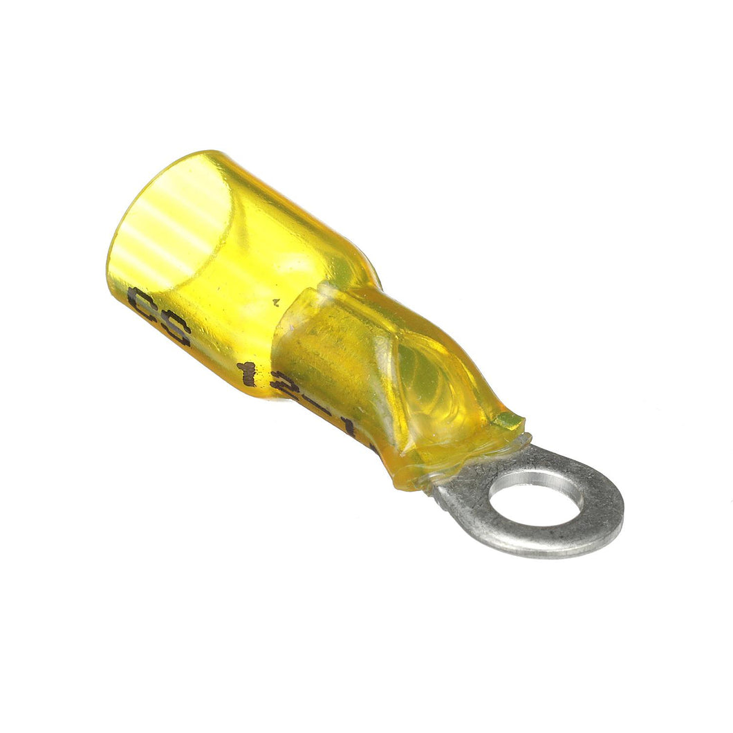 Seachoice Marine Grade Heat-Shrinkable Ring Terminal, Fits #10 Stud, 12-10 Wire Range, Yellow, Pack of 25 Default Title -Modern Boat Sales & Service