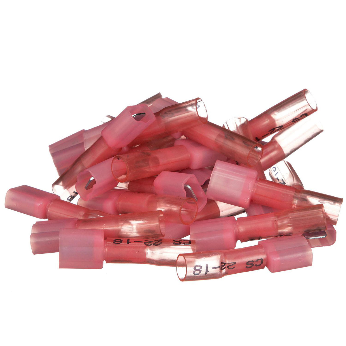 Seachoice Heat Shrink Insulated Disconnect, Marine Grade Heat-Shrinkable Male Disconnect Terminals, Red, Pack of 25, 22-18 Wire Range -Modern Boat Sales & Service