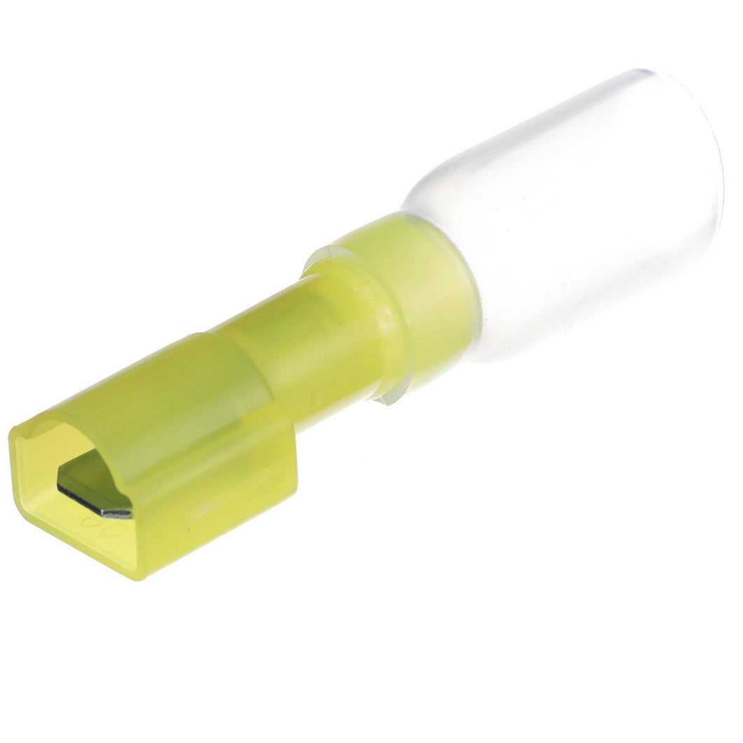 Seachoice Heat Shrink Insulated Disconnect, Marine Grade Heat-Shrinkable Male Disconnect Terminals, Yellow, Pack of 25, 12-10 Wire Range Default Title -Modern Boat Sales & Service