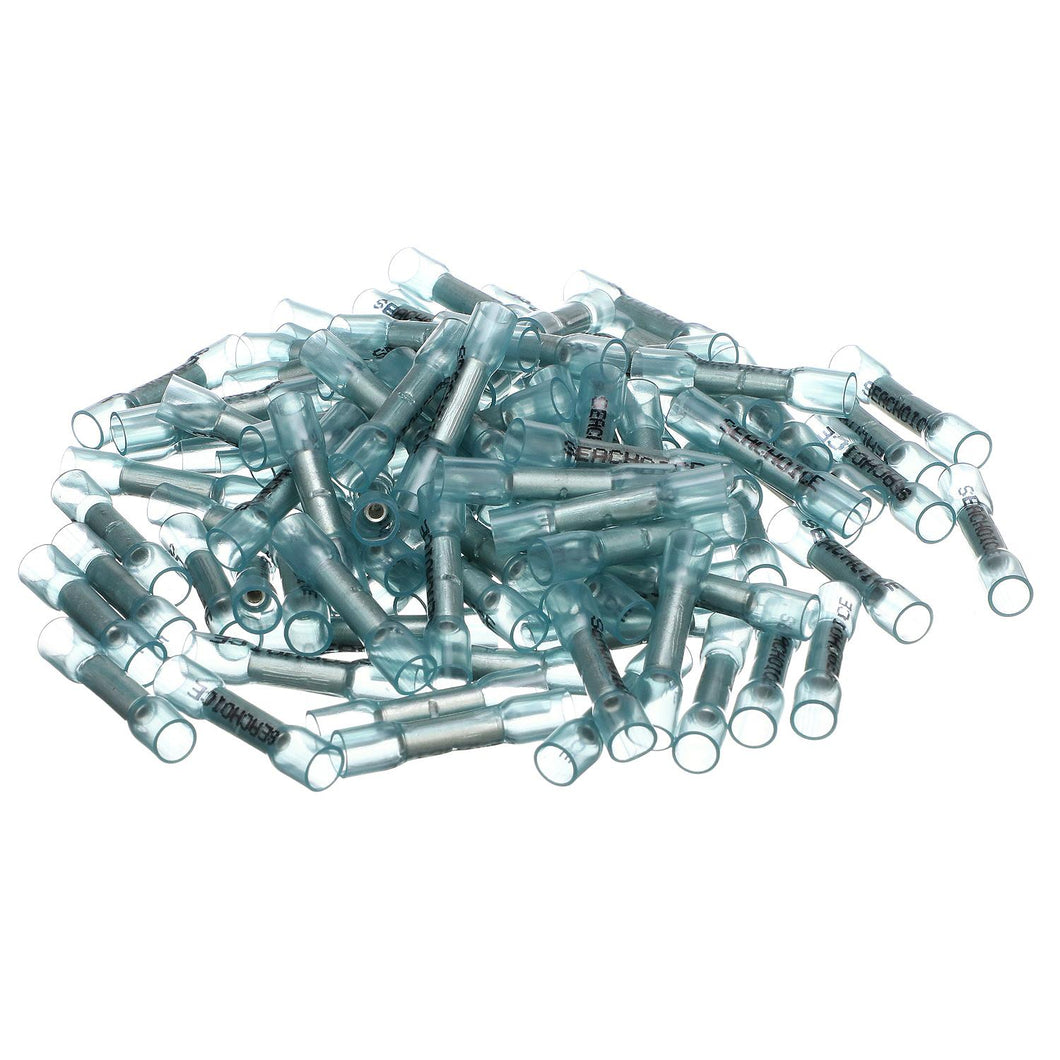 Seachoice Marine Grade Heat Shrink Butt Connector, Fits 16-14 Wire Range, Blue, Pack of 100 Default Title -Modern Boat Sales & Service