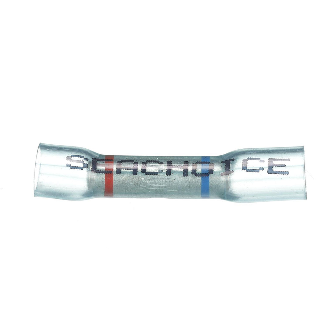 Seachoice Step Down 3-to-1 Heat Shrink Butt Connector, Marine Grade Heat-Shrinkable Butt Splices, Blue, Pack of 10, 22-18 to 16-14 Wire Range Default Title -Modern Boat Sales & Service