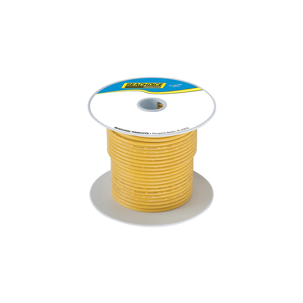 Seachoice 63144 Tinned Copper Marine Wire, 18 AWG, Yellow, 100' -Modern Boat Sales & Service