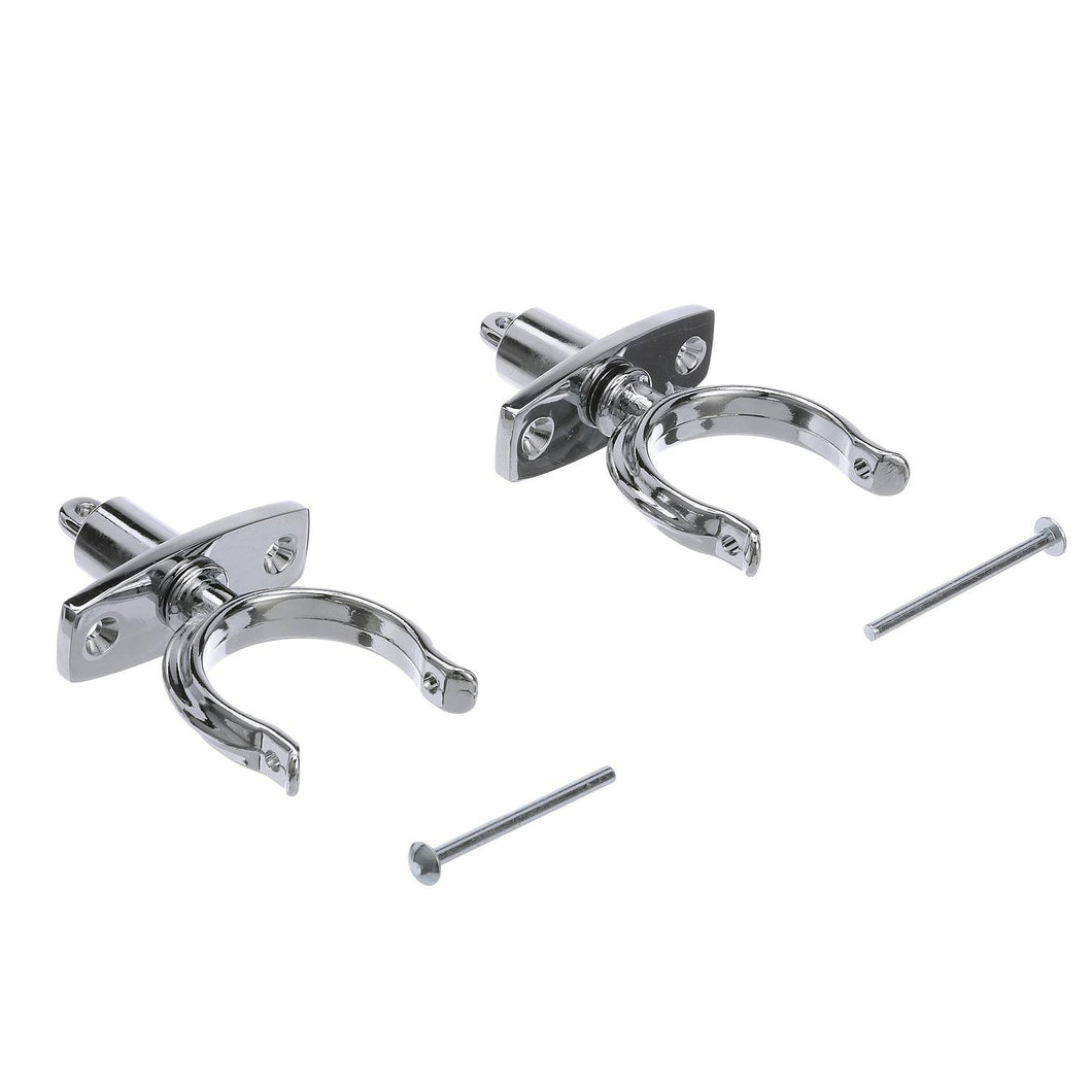 Seachoice Top-Mount Rowlock Set, Chrome-Plated Zinc, Includes 2 Rowlocks w/ Locking Pins and Sockets Default Title -Modern Boat Sales & Service