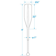 Seachoice 4 Ft. Synthetic Paddle w/ Aluminum Shaft, 1 In. Diameter Shaft, Palm Grip, 22 In. X 6-1/8 In. Blade, Black -Modern Boat Sales & Service