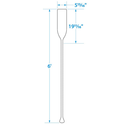 Seachoice 71148 6 Ft. Wood Paddle, New Zealand Pine Construction, 19-11/16 In. X 5-7/8 In. Blade, Wide Top Hand Grip, Clear Finish -Modern Boat Sales & Service