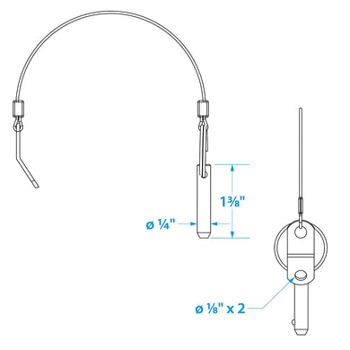 Seachoice Tethered Stainless Steel Quick Disconnect Release Pins, 1/4 In. -Modern Boat Sales & Service