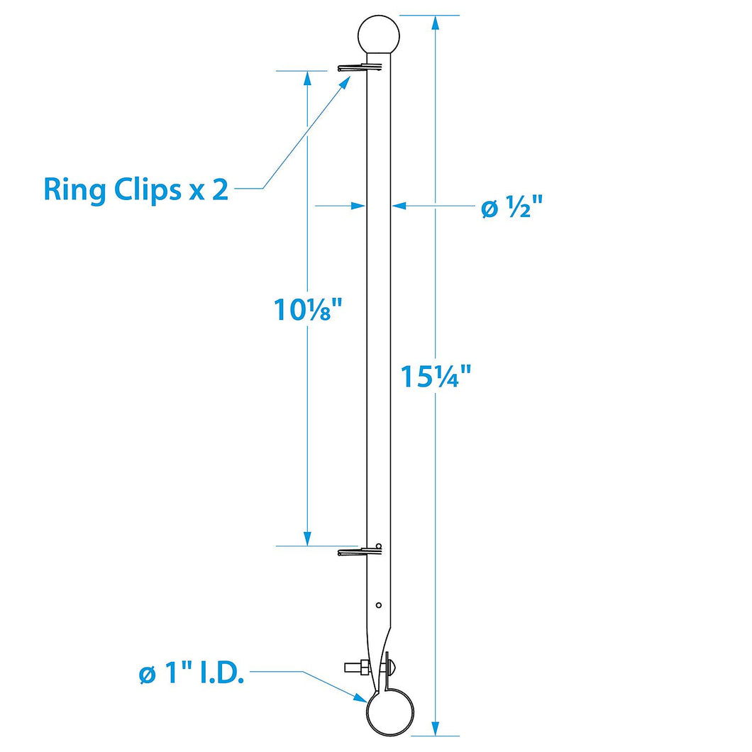 Seachoice Heavy Duty Flag Pole Clamp, Stainless Steel, 7/8 In. Default Title -Modern Boat Sales & Service