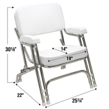 Seachoice 78503 Folding Deck Chair, Aluminum, White Default Title -Modern Boat Sales & Service