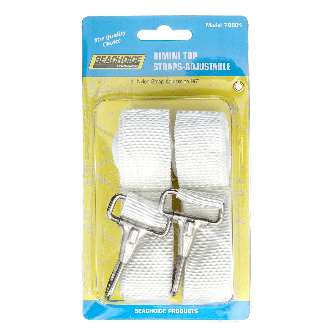 Seachoice 78801 Adjustable Bimini Top Straps w/ Snap Hooks, 96 In., White Default Title -Modern Boat Sales & Service