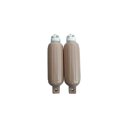 Seachoice 79254 Twin Eye Ribbed Fender Kit (Includes 2 5.5" x 20" Tan Fenders and 2 Matching 3/8 x 5' Fender Lines) -Modern Boat Sales & Service