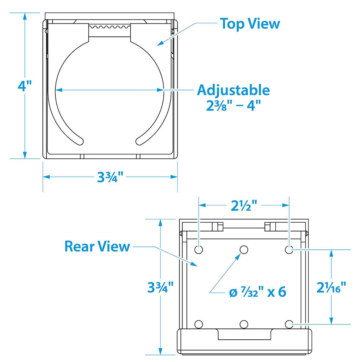 Seachoice Folding and Adjustable Drink Holder, Chrome Plated -Modern Boat Sales & Service