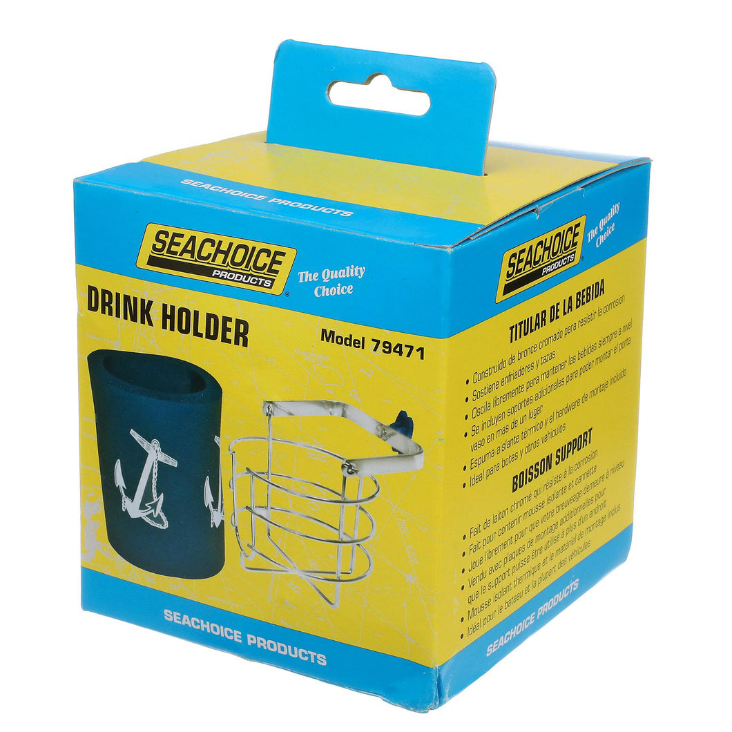 Seachoice Boat Beverage Holder, Thermal Insulator, Chrome Plated Brass Default Title -Modern Boat Sales & Service