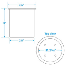 Seachoice Plastic Recessed Drink Holder, 3 in Dia. Hole, Black Default Title -Modern Boat Sales & Service