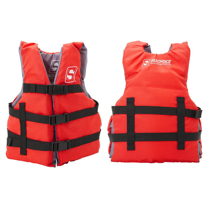 Seachoice General Purpose Life Vest, Adult L, Red, Fits Chest 30-52 in, USCG/TC Approved Default Title -Modern Boat Sales & Service