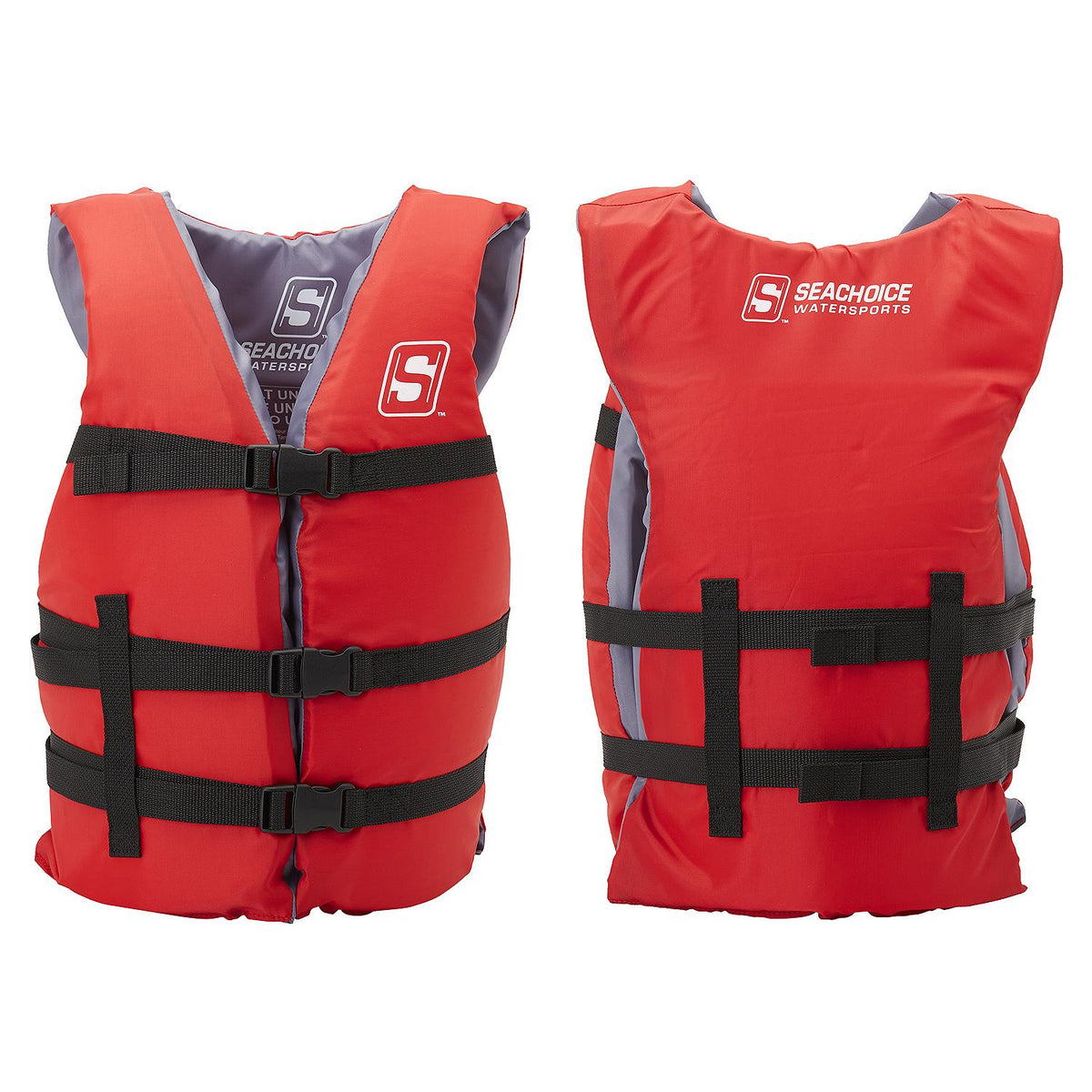 Seachoice General Purpose Life Vest, Adult L, Red, Fits Chest 30-52 in, USCG/TC Approved -Modern Boat Sales & Service