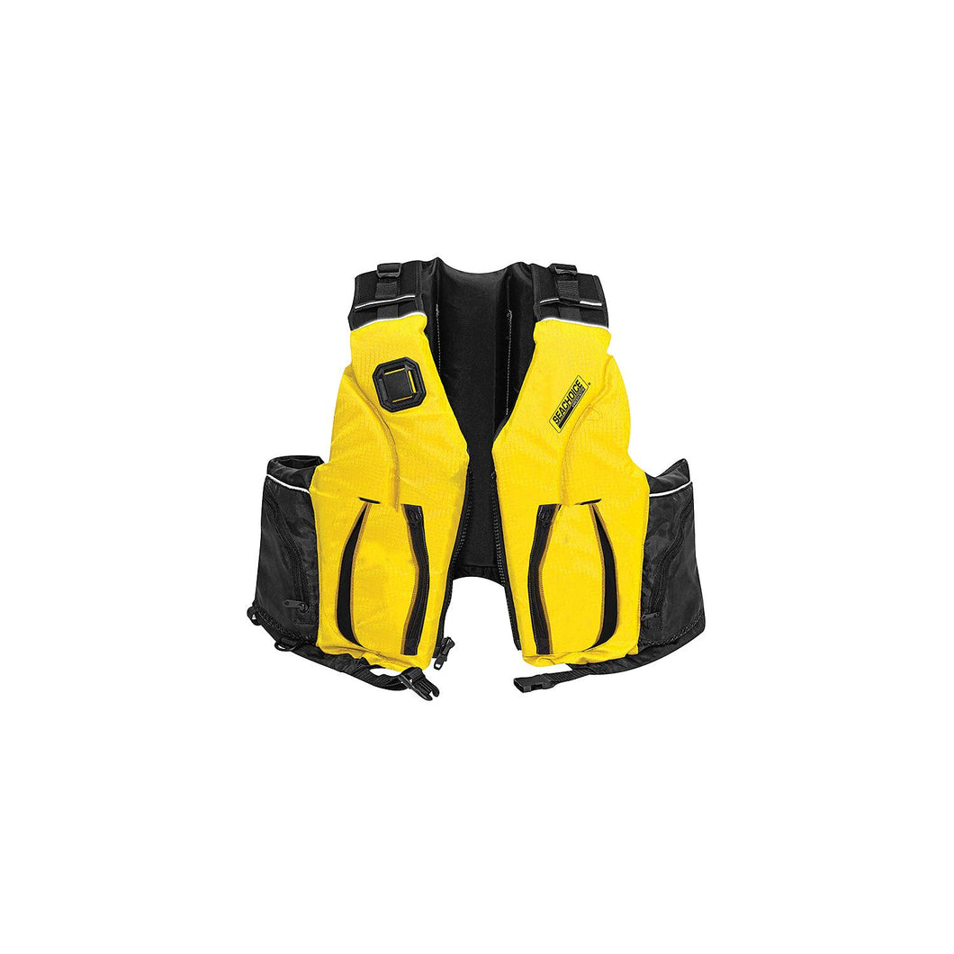 Seachoice 85973 Adult Dual Size Canoe/Kayak PFD, Yellow/Black, S/M -Modern Boat Sales & Service
