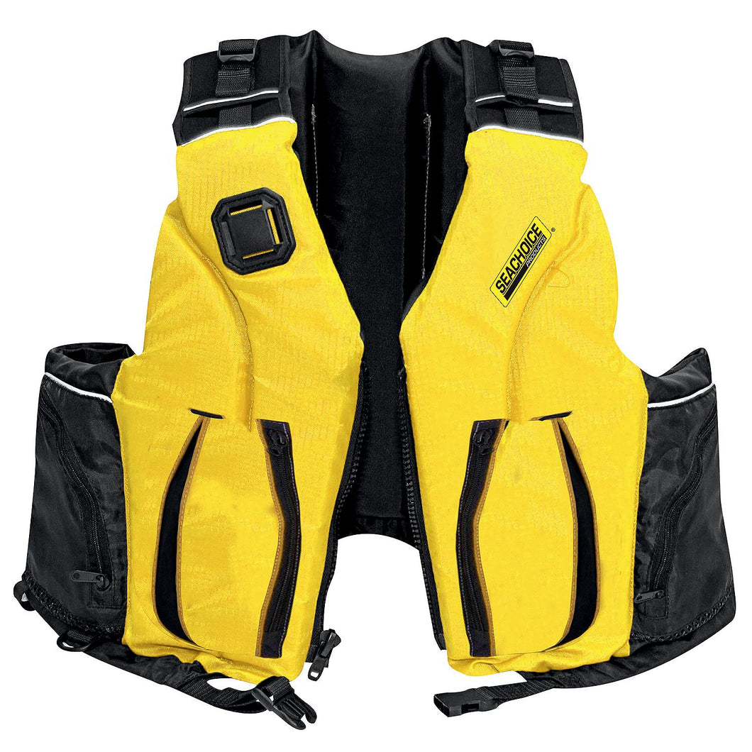 Seachoice 85974 Adult Dual Size Canoe/Kayak PFD, Yellow/Black, L/XL -Modern Boat Sales & Service