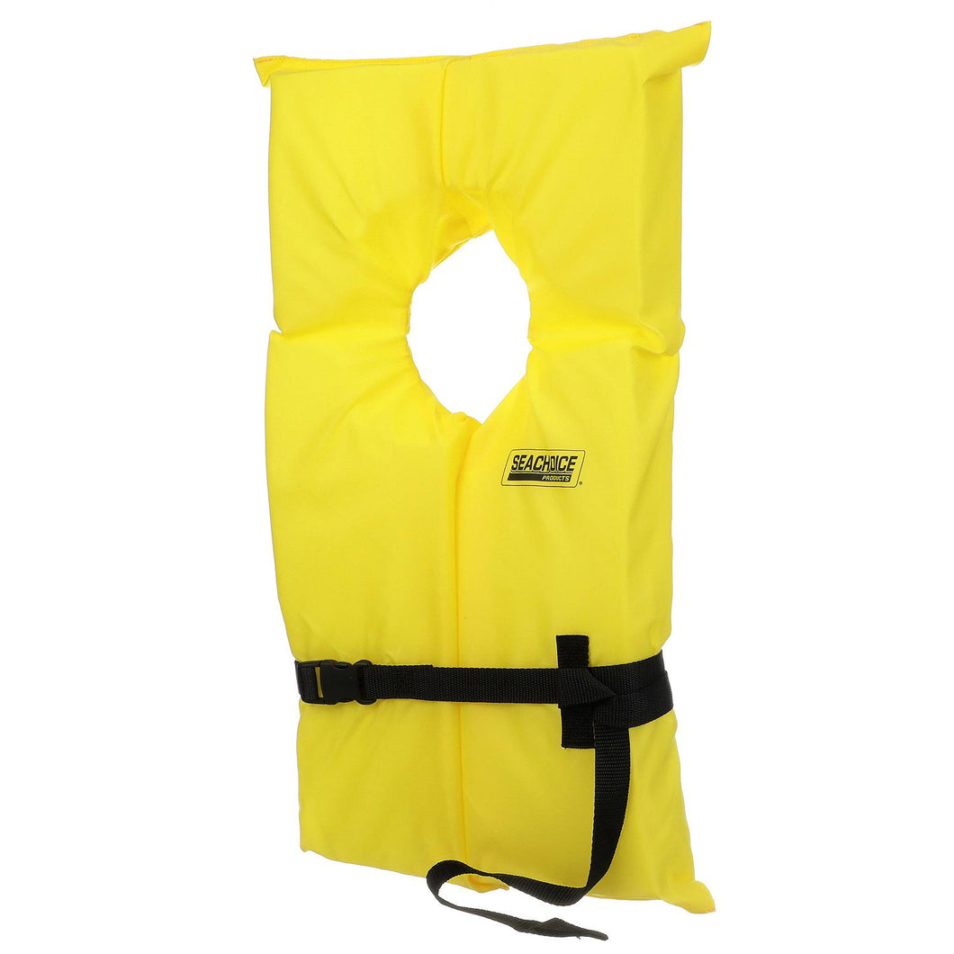 Seachoice Type II Personal Life Vest Foam Flotation Device, Yellow, Adult XL Default Title -Modern Boat Sales & Service
