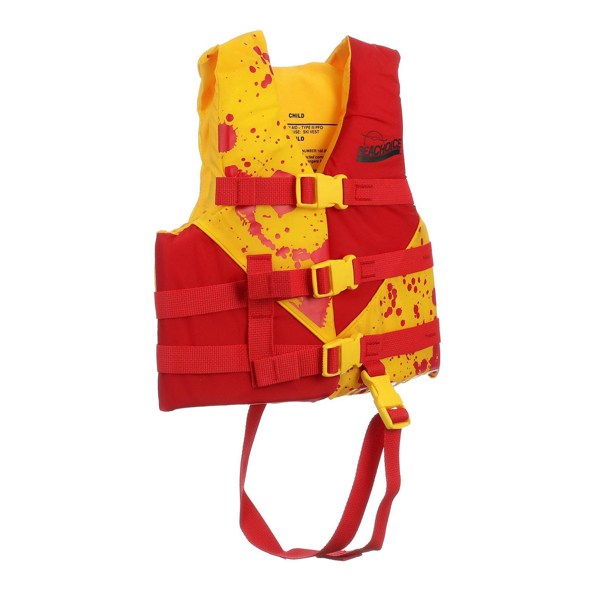 Seachoice Level 70 Life Jacket, Deluxe Adjustable Boat Vest, Bright Yellow and Red, Child, 33-55 Lbs. -Modern Boat Sales & Service