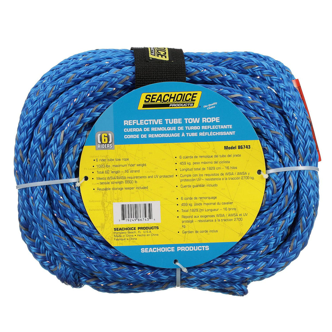 Seachoice Tube Tow Reflective Rope, 60 Ft. Long, Tows Up to 6 Riders Default Title -Modern Boat Sales & Service