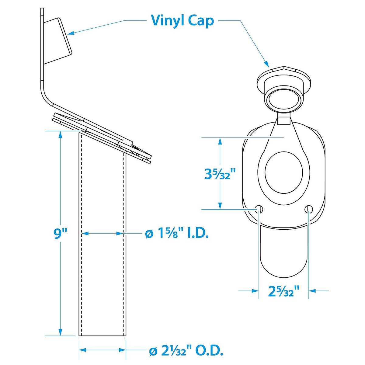 Seachoice 89121 Fishing Rod Holder, Stainless Steel, 30 Degree Gunnel Mount Default Title -Modern Boat Sales & Service