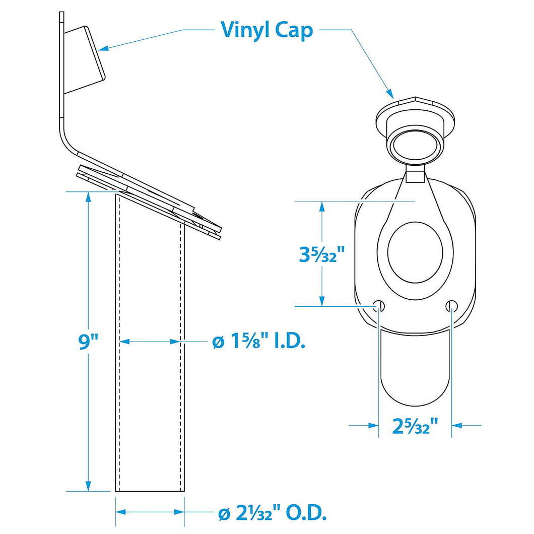 Seachoice 89121 Fishing Rod Holder, Stainless Steel, 30 Degree Gunnel Mount Default Title -Modern Boat Sales & Service
