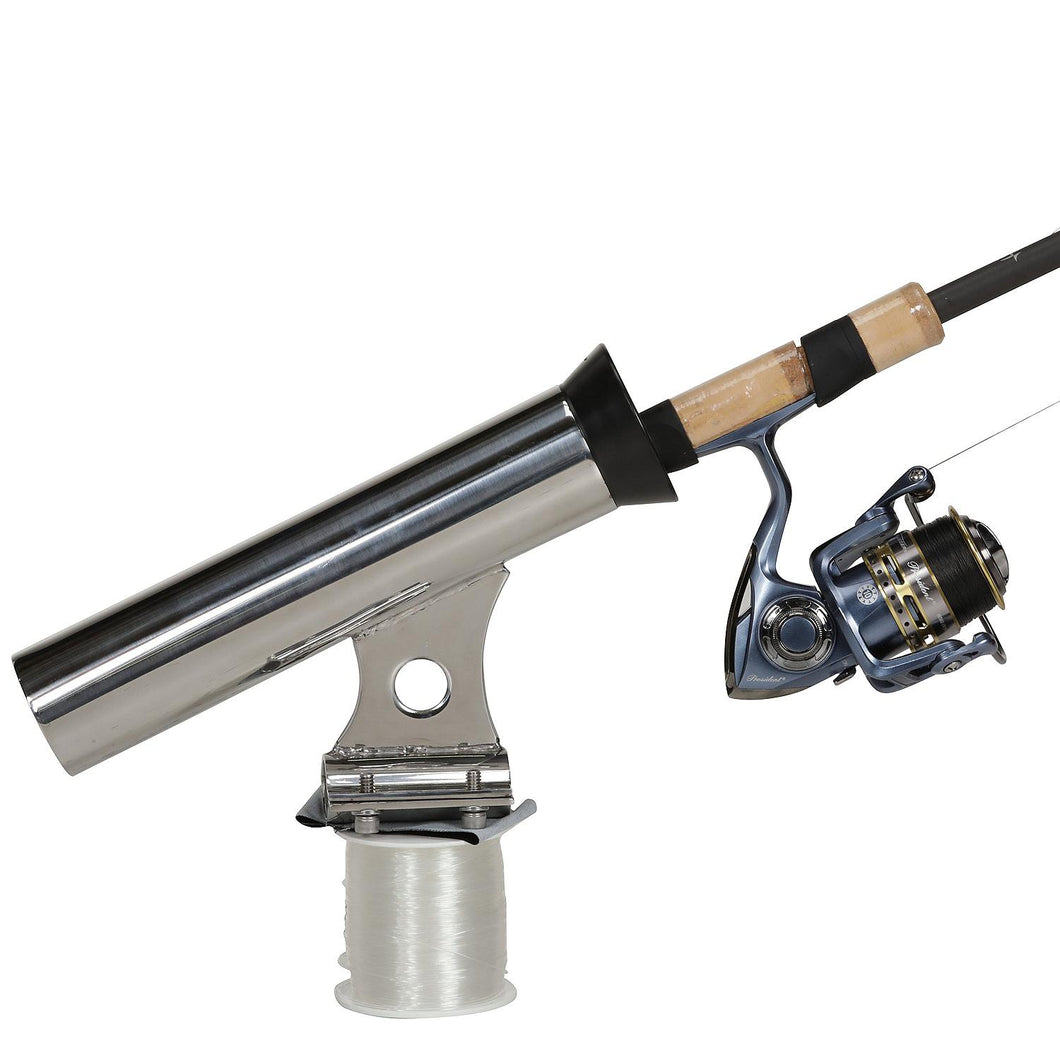 Seachoice Rail Mount Fishing Rod Holder, Mounts Vertically, Stainless Steel Default Title -Modern Boat Sales & Service