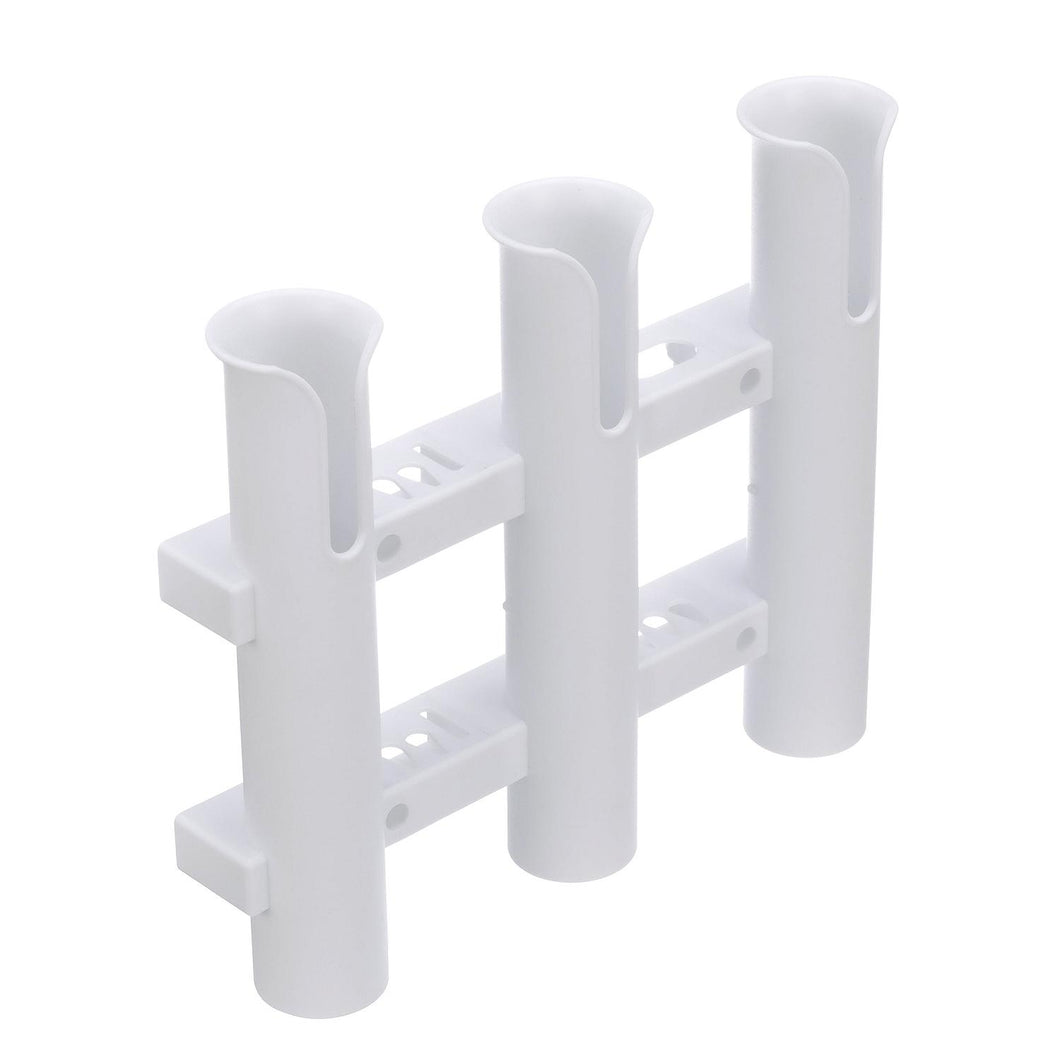 Seachoice Fishing 3-Rod Storage Rack, Holds 3 Fishing Rods With Slots for Knives and Pliers, White Default Title -Modern Boat Sales & Service