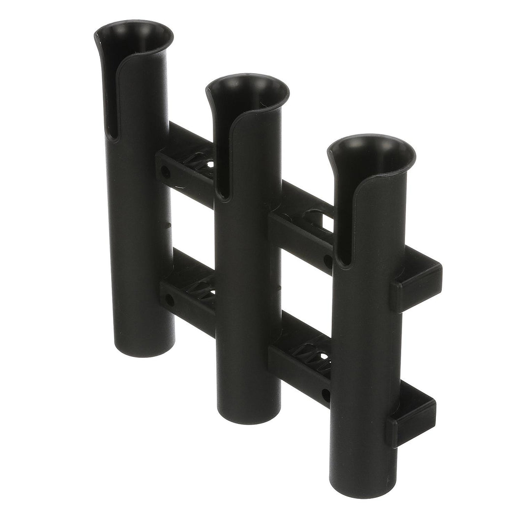 Seachoice Fishing 3-Rod Storage Rack, Holds 3 Fishing Rods with Slots for Knives and Pliers, Black Default Title -Modern Boat Sales & Service