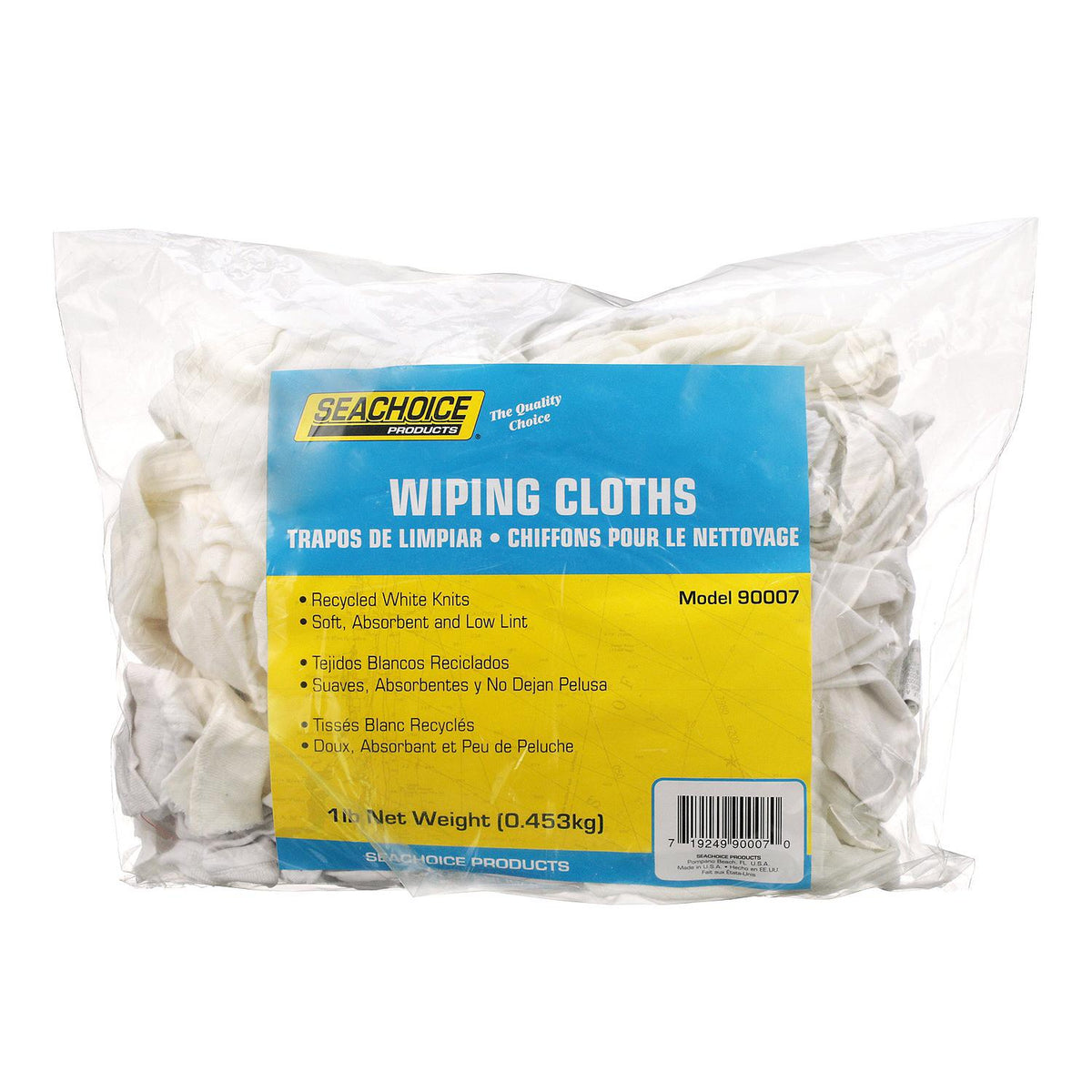 Seachoice Recycled White Knit Wiping Cloths, Low-Lint, 1 Lb. Box -Modern Boat Sales & Service