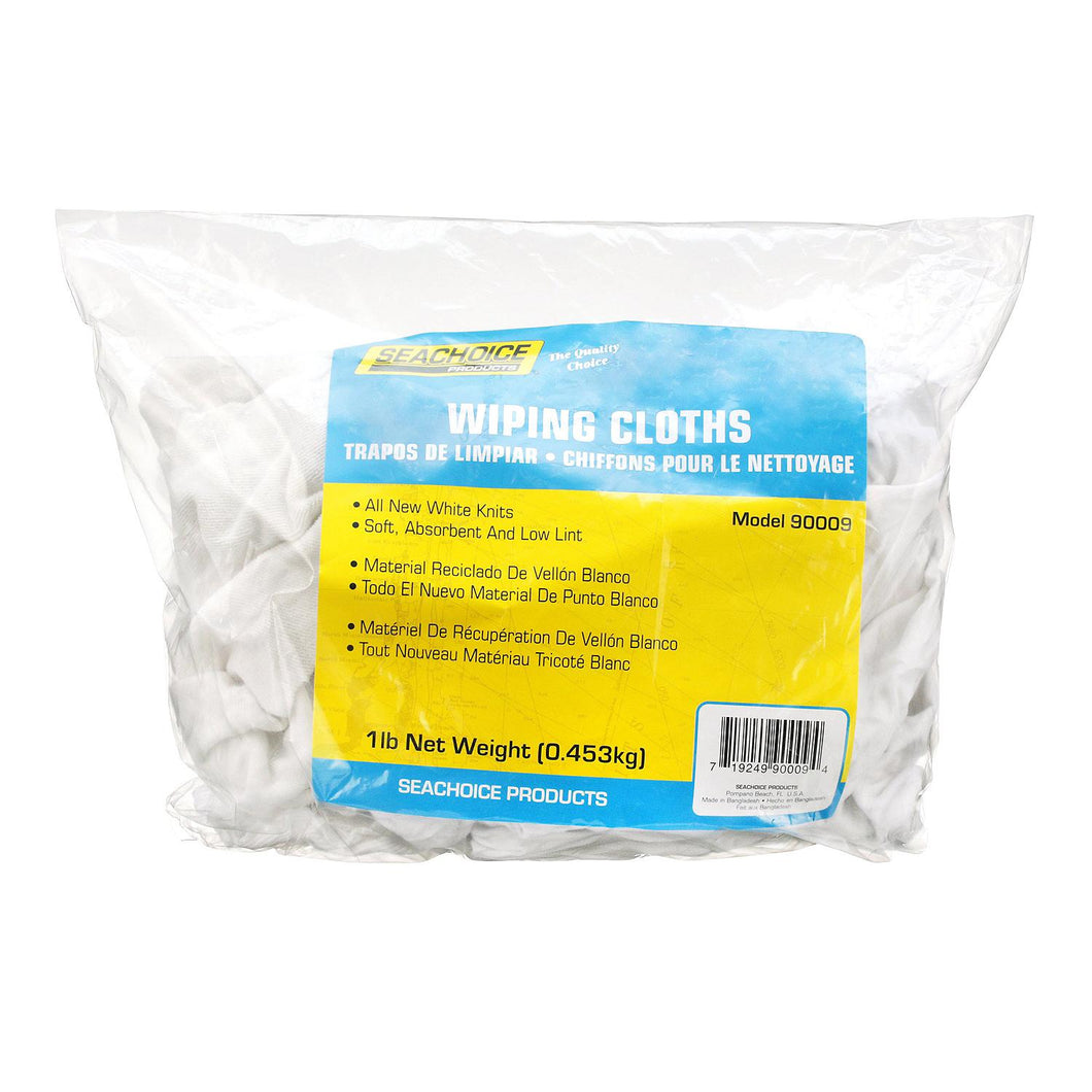 Seachoice New White Knit Wiping Cloths, Low-Lint, 1 Lb. Box Default Title -Modern Boat Sales & Service