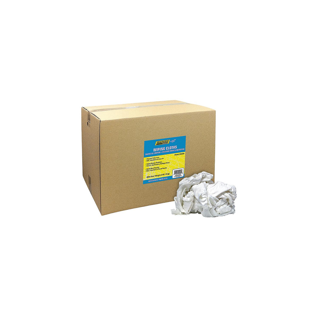 Seachoice Recycled White Knits Wiping Cloths, 40-lb. Box -Modern Boat Sales & Service