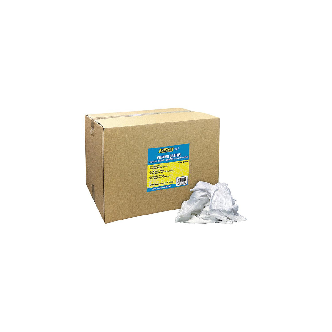Seachoice 90031 New White Knits Wiping Cloths, 40-lb. Box -Modern Boat Sales & Service