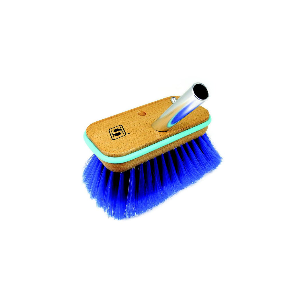 Seachoice 90453 Deck Brush with Bumper - Wood, Size: 6