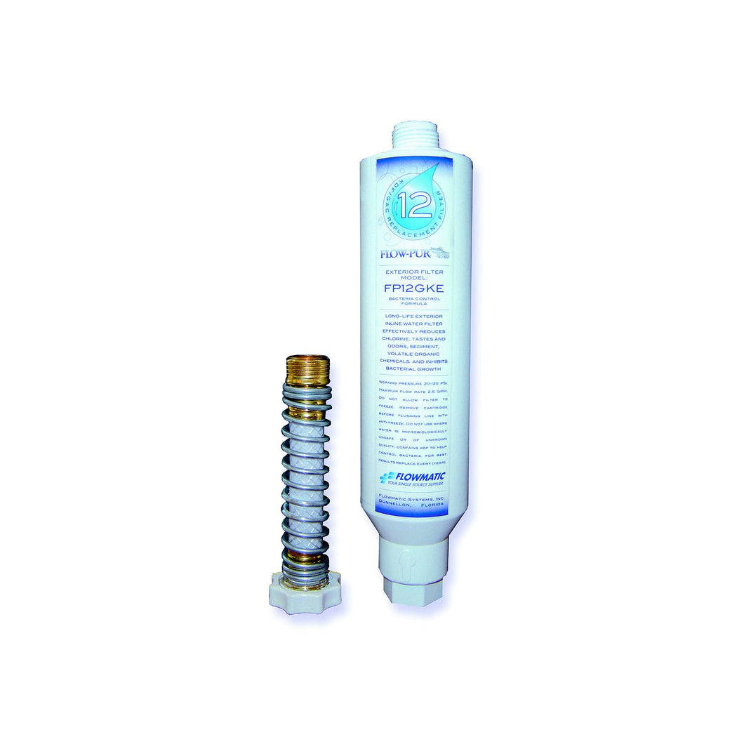 Flow-Pur FP12GKE RV Inline Exterior Water Filter with Garden Hose Fittings -Modern Boat Sales & Service