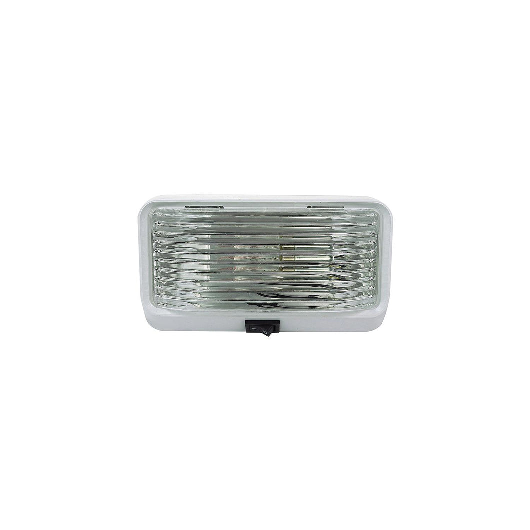 FulTyme RV Rectangular Porch/Utility Light w/Switch, Clear -Modern Boat Sales & Service