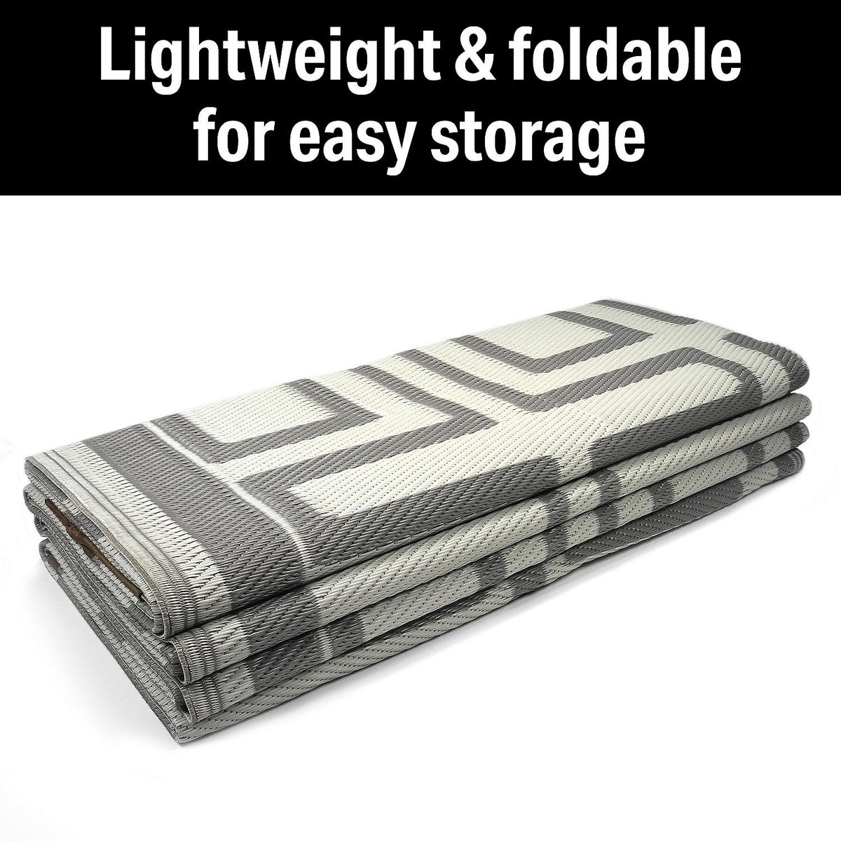 FulTyme RV 6068 Outdoor Patio Mat, Grey/Light Tan, 8' x 11' Default Title -Modern Boat Sales & Service
