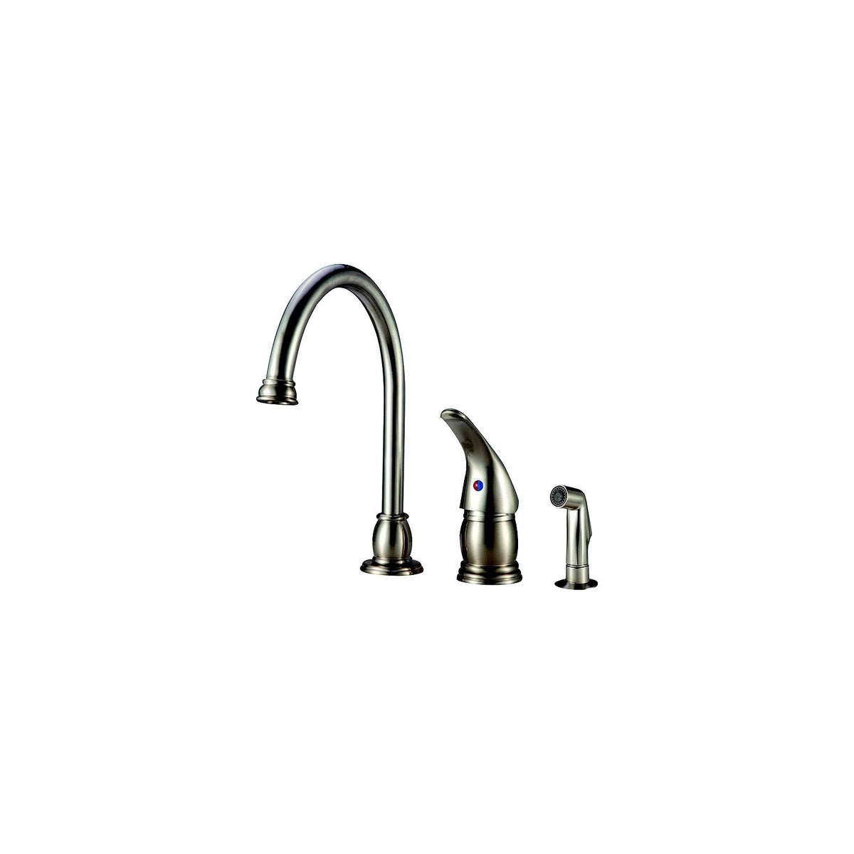 Dura Faucet DFNMK301SN Goose Neck Pedestal Kitchen Faucet, Satin Nickel Default Title -Modern Boat Sales & Service