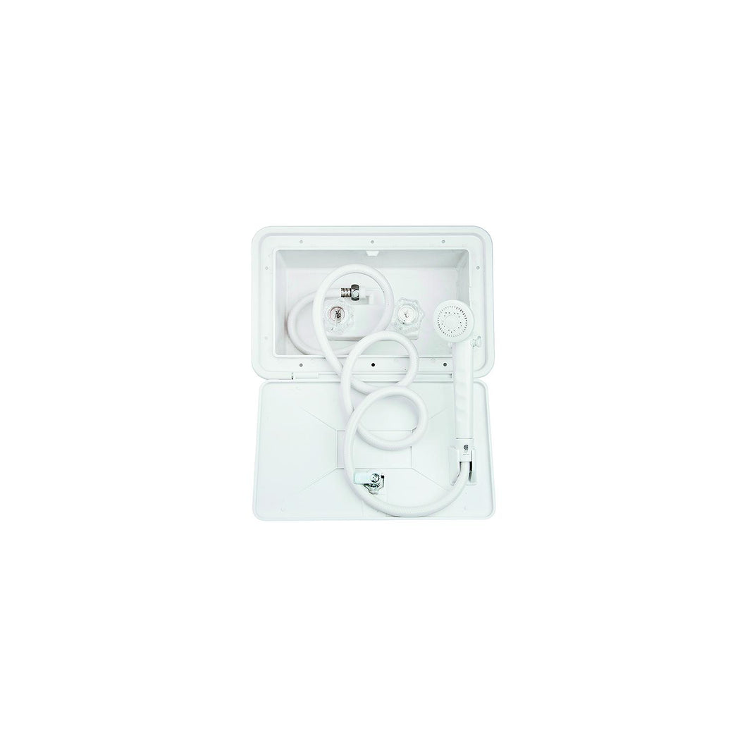 Dura Faucet DFSA170WT Exterior Shower & Box Kit, White Default Title -Modern Boat Sales & Service