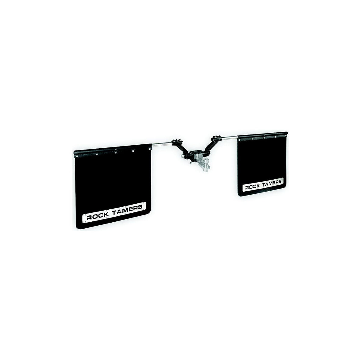 Rock Tamers 00108 Matte Black Adjustable 24" x 24" Rubber Mudflap System & Stainless Steel Trim Plates for 2" Receiver -Modern Boat Sales & Service
