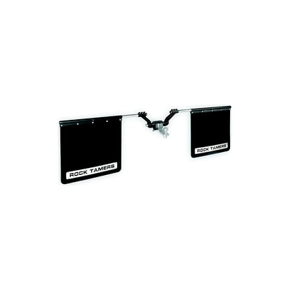 Rock Tamers 00110 Matte Black Adjustable 24" x 24" Rubber Mudflap System & Stainless Steel Trim Plates for 2-1/2" Receiver Default Title -Modern Boat Sales & Service