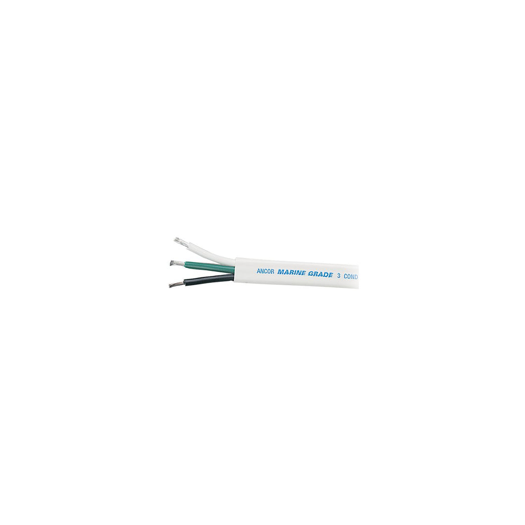 Ancor 130905 Marine Gradeâ„¢ Tinned Triplex Cable, Black/Green/White Conductors, 8/3 AWG, 50', White Jacket -Modern Boat Sales & Service