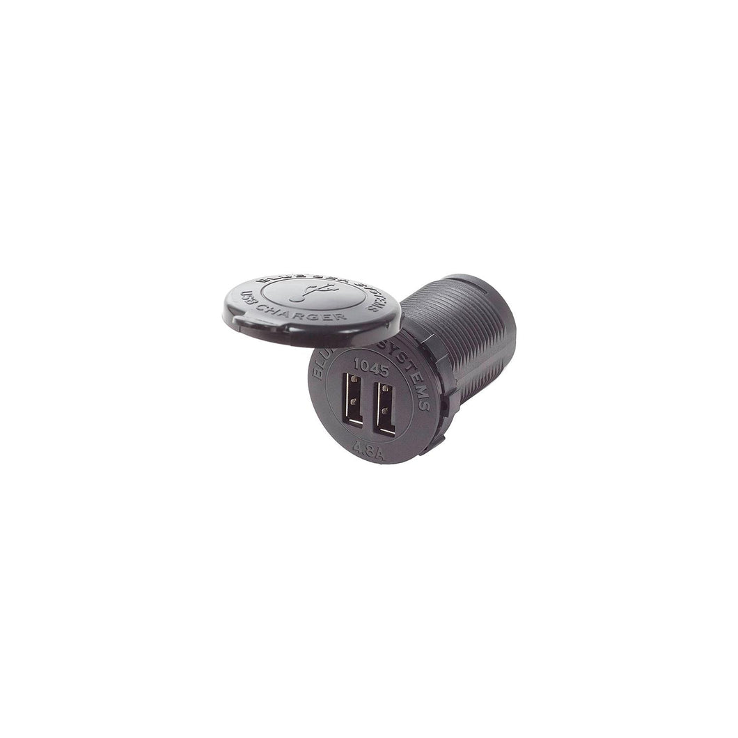 Blue Sea Systems 1045 Dual USB Charger Socket Mount 12/24V DC -Modern Boat Sales & Service