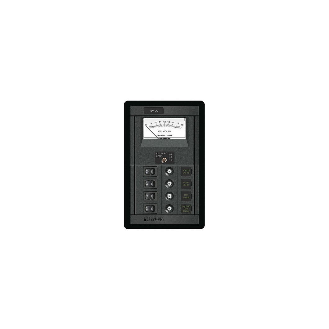 Blue Sea Systems 1459 4 Position Switch CLB + Meter Vertical Panel -Modern Boat Sales & Service