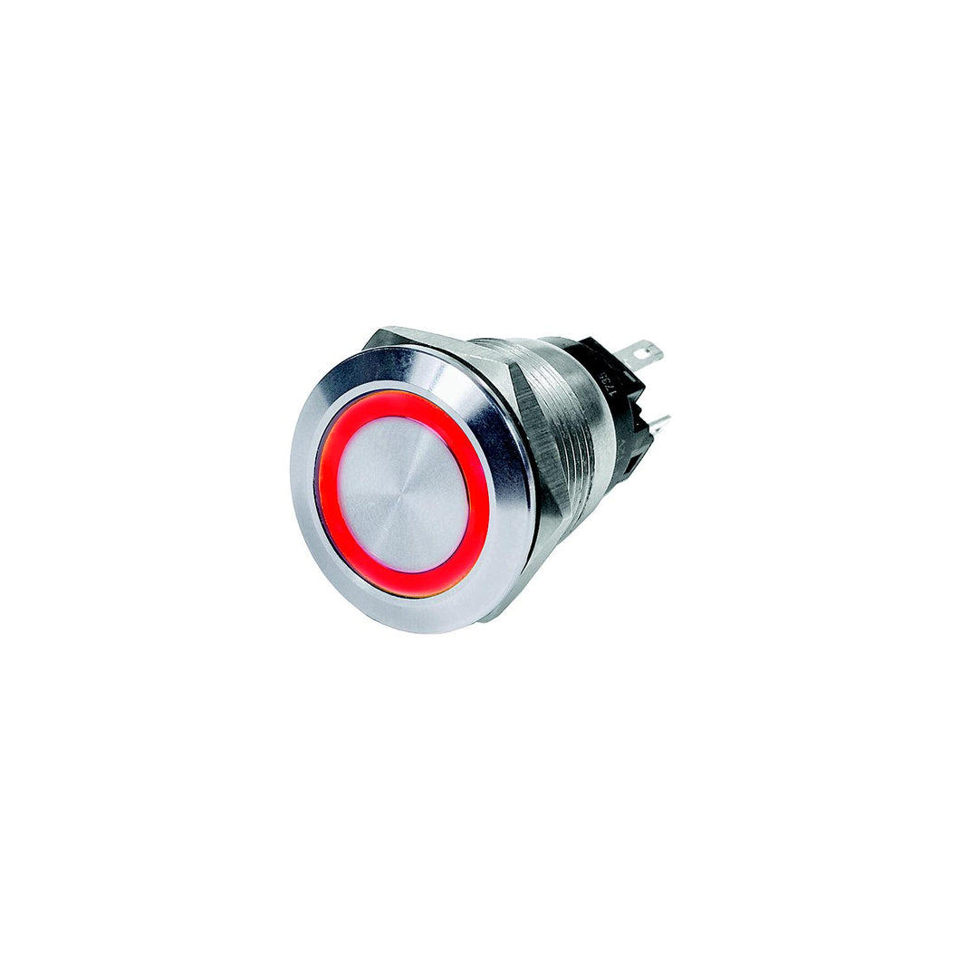 Blue Sea 4162 Push Button LED Ring Switch, Red, Off-On -Modern Boat Sales & Service