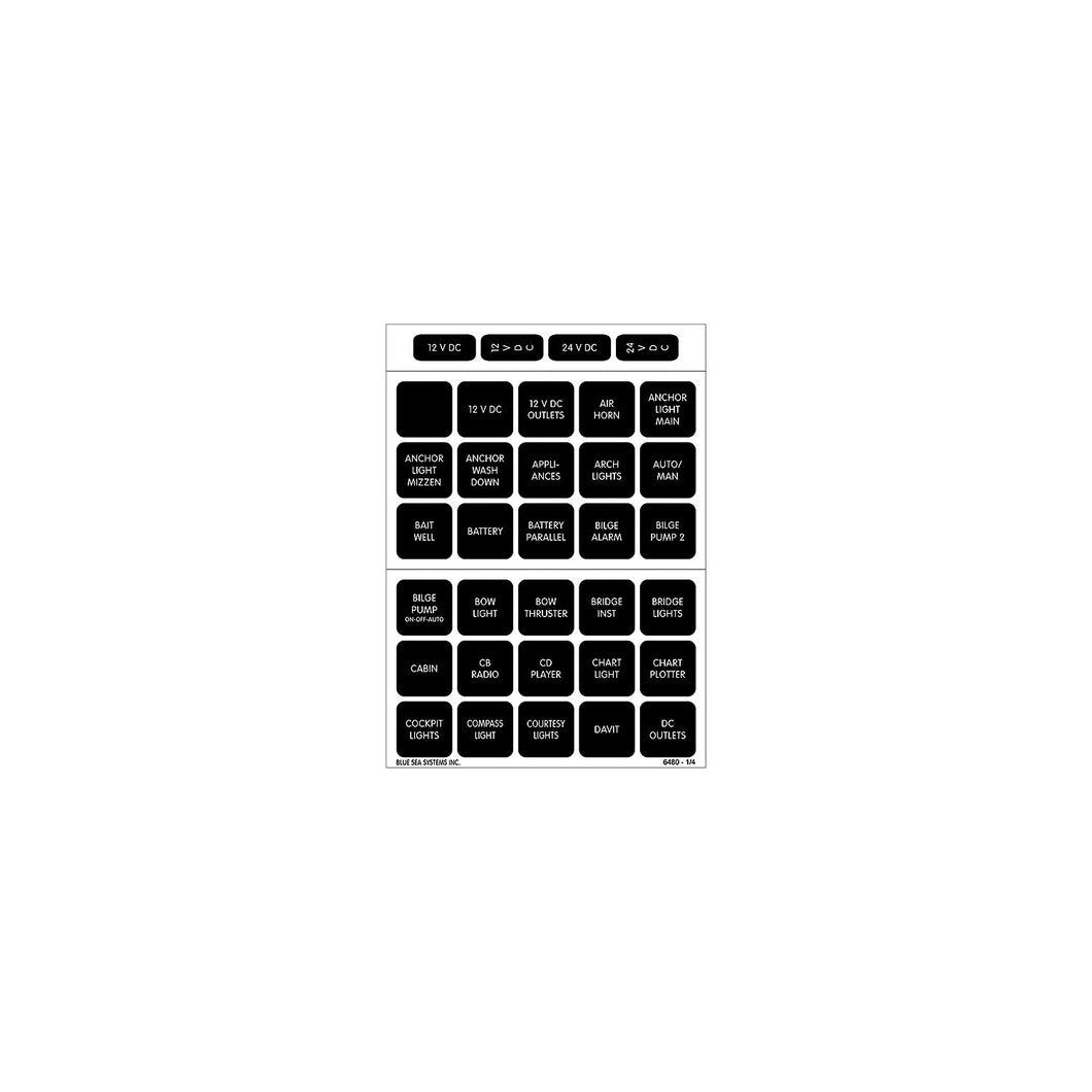 Blue Sea 4217 Waterproof Square Format Label Kit, 120 Label DC Set Default Title -Modern Boat Sales & Service